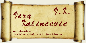 Vera Kalinčević vizit kartica